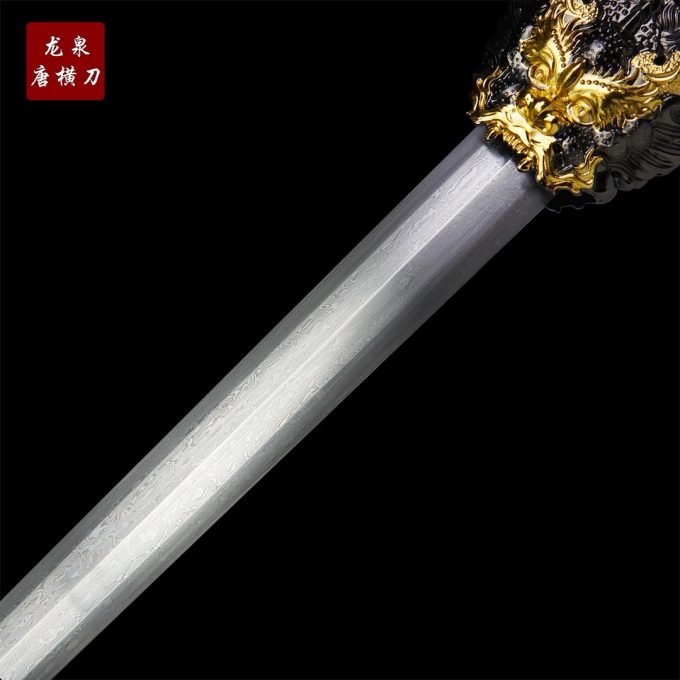 【至樽龙王剑】乌木百炼花纹钢八面汉剑手工摆件收藏正品未开刃摆件 - Image 4