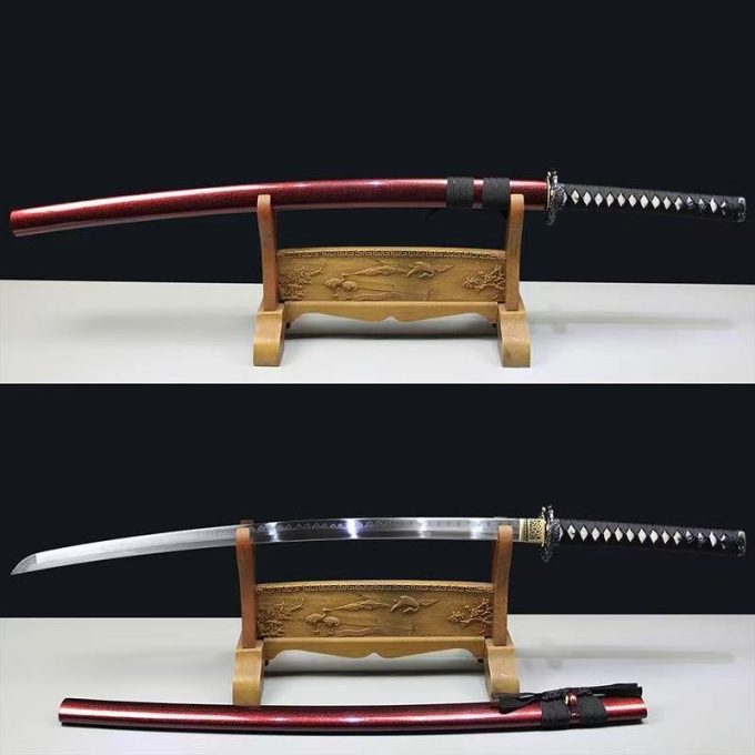 T10钢覆土烧刃武士刀手工制作龙泉宝剑工艺品日本刀工艺品唐刀水淬火未开刃